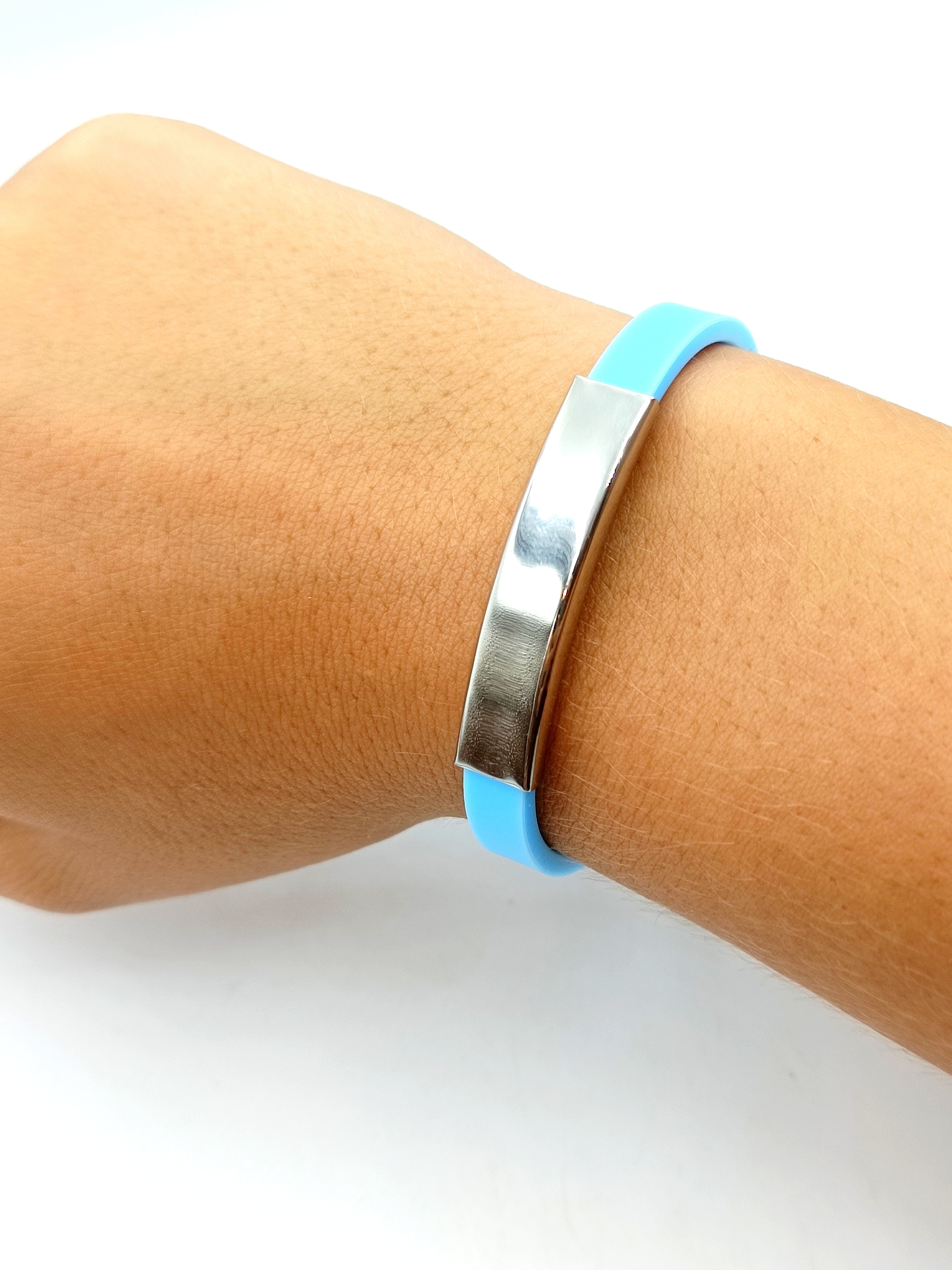 Bracciale personalizzabile in silicone e acciaio