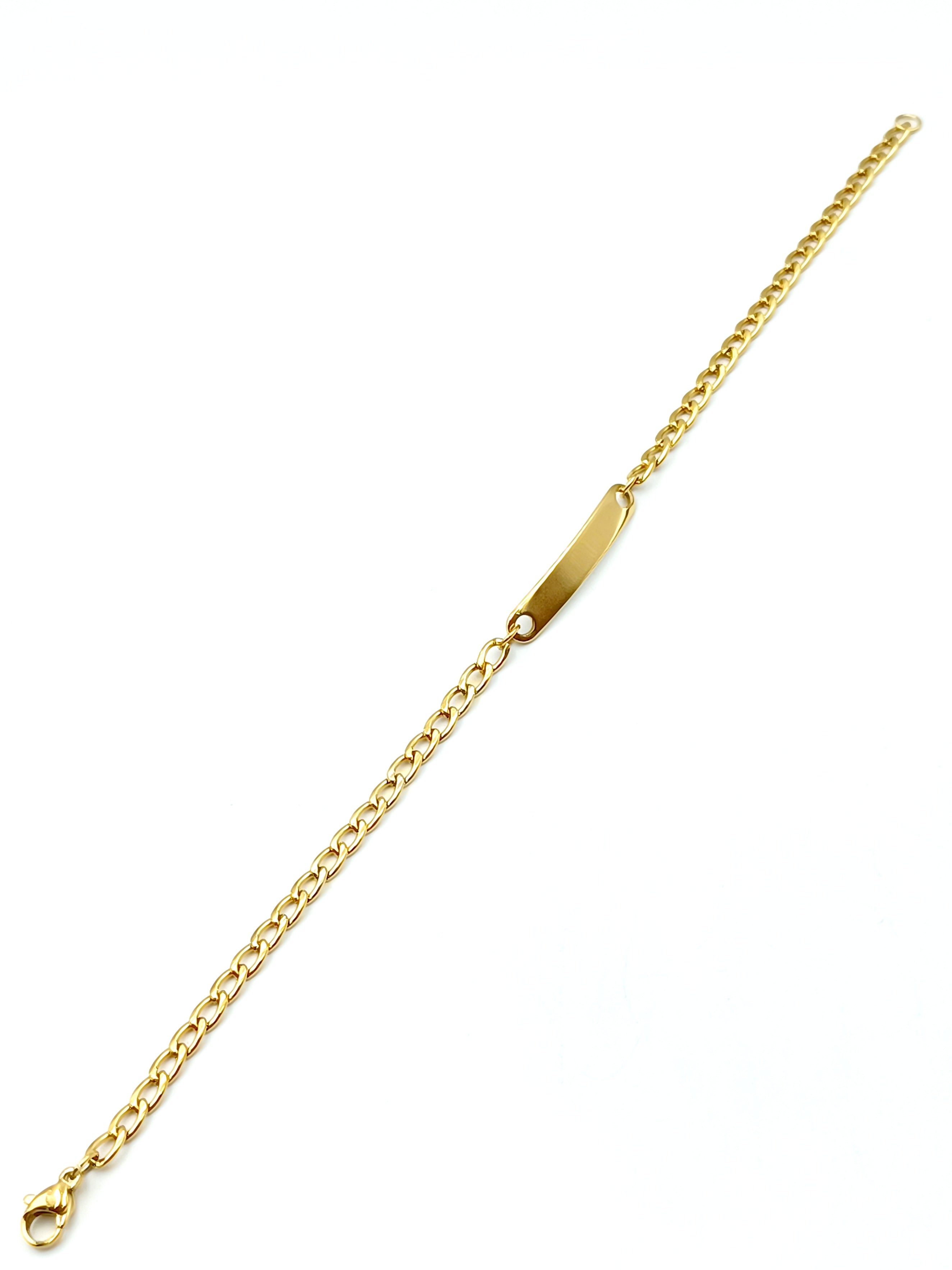 bracciale in acciaio gold con piastrina