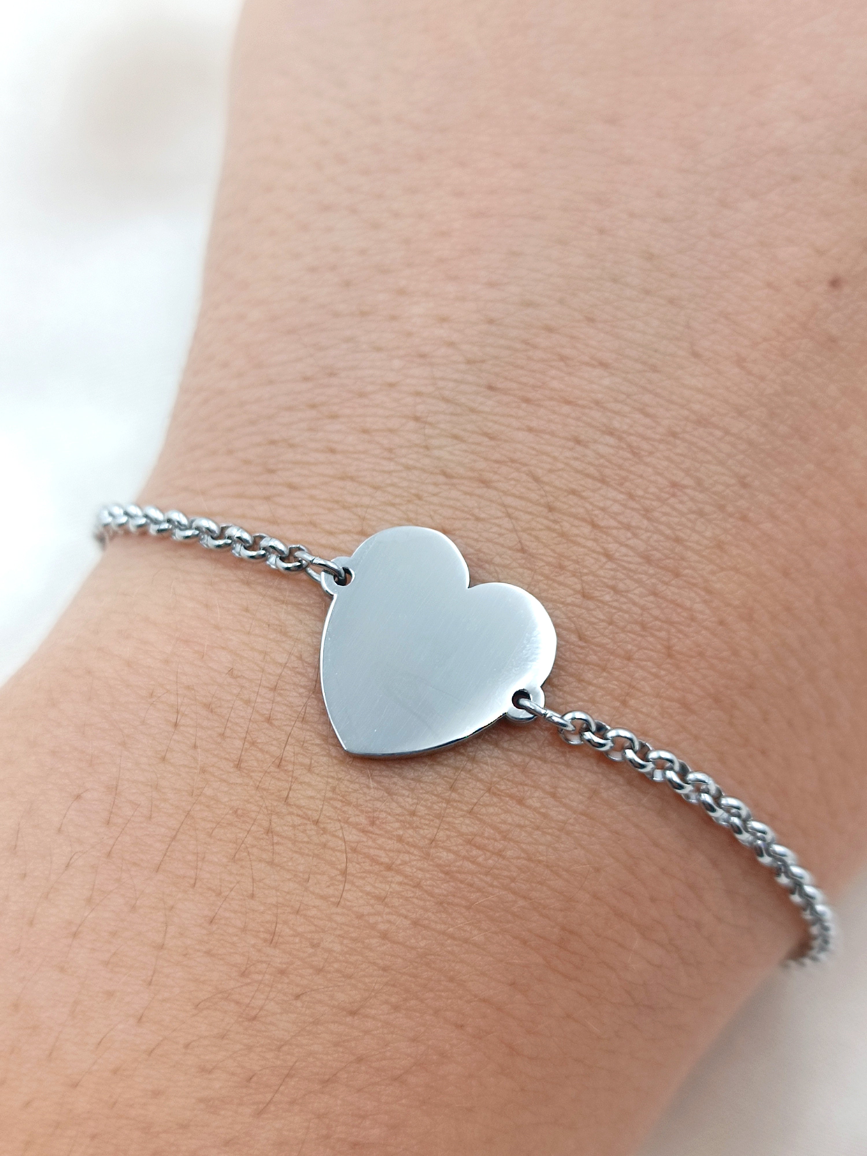 bracciale cuore personalizzabile semplice