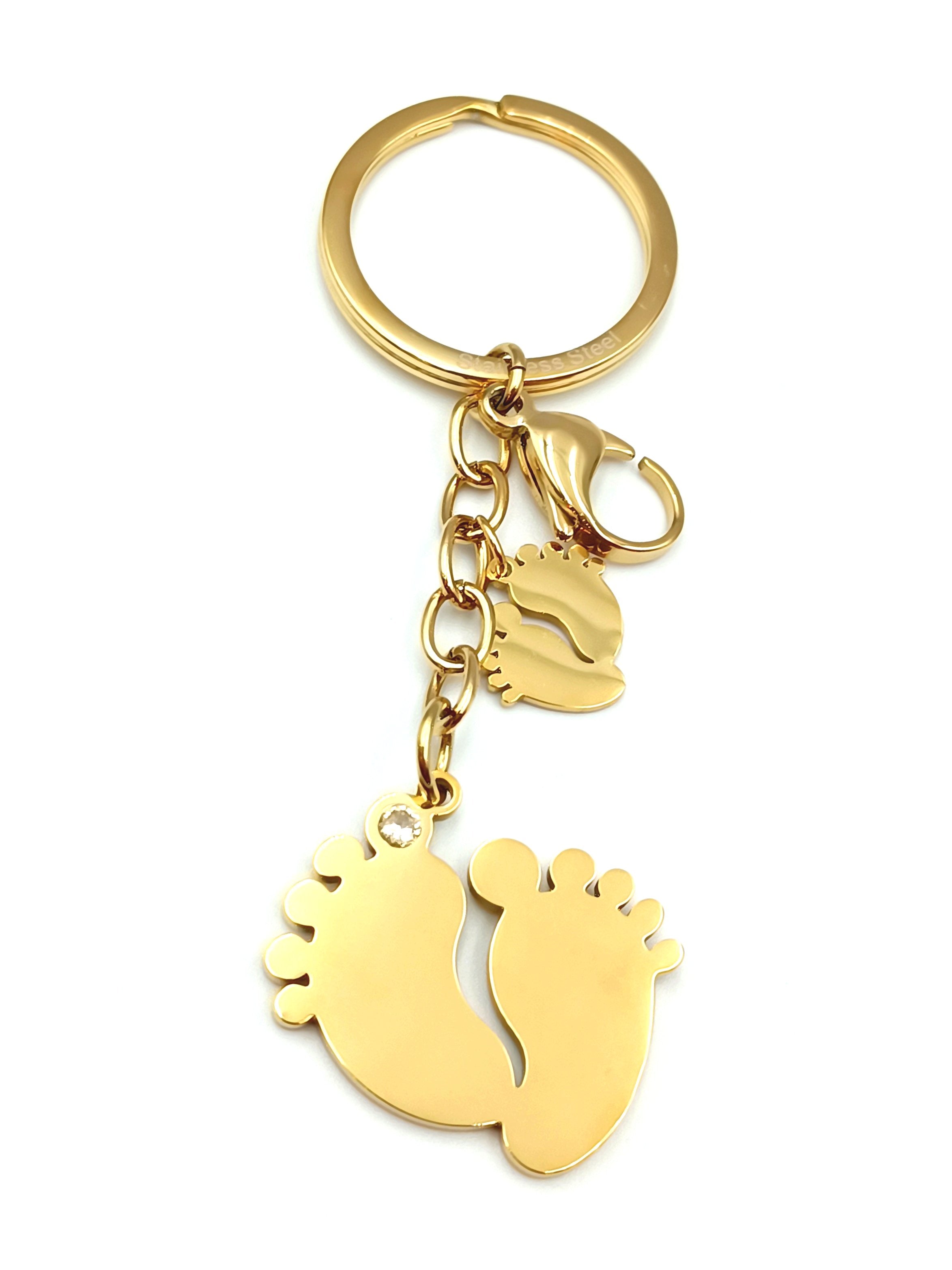 Portachiavi piedini in acciaio gold
