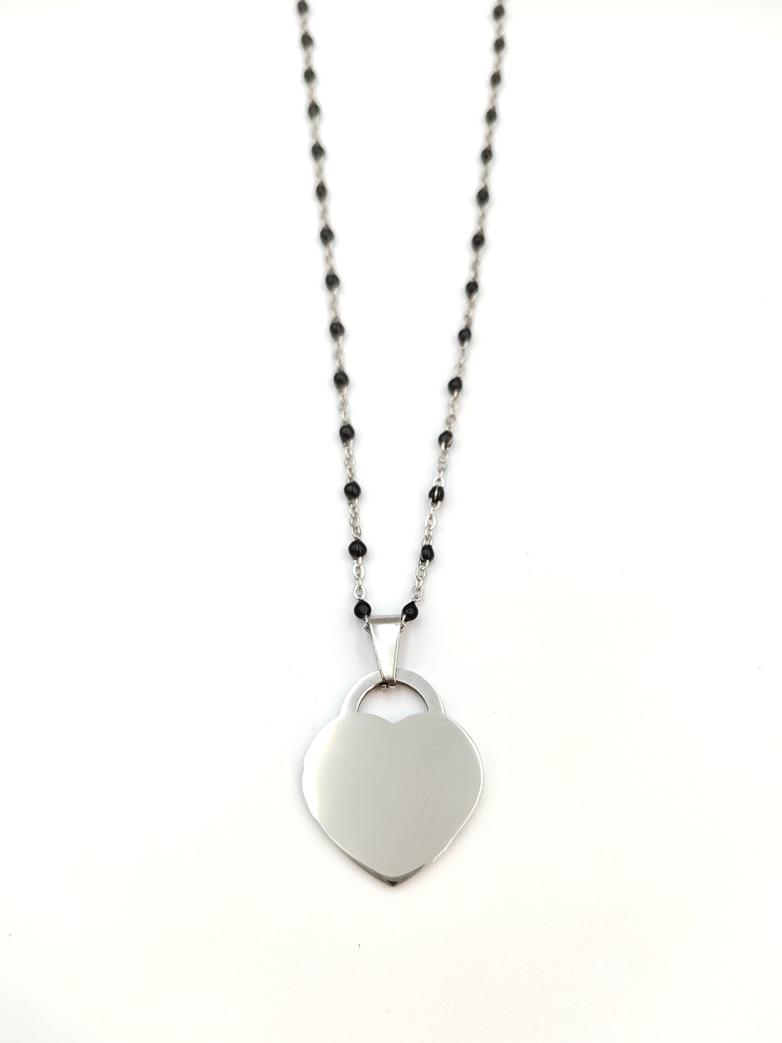 collana cuore lucchetto punti neri