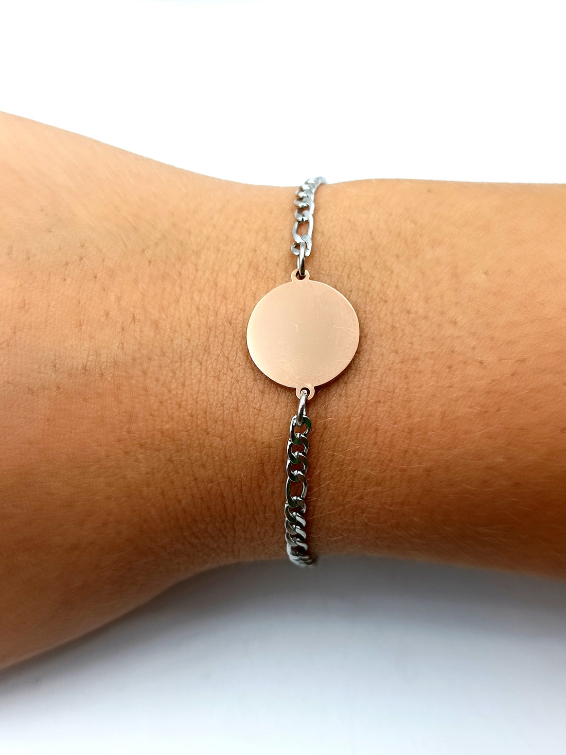 Bracciale con fotoincisione in acciaio rose gold, piccolo