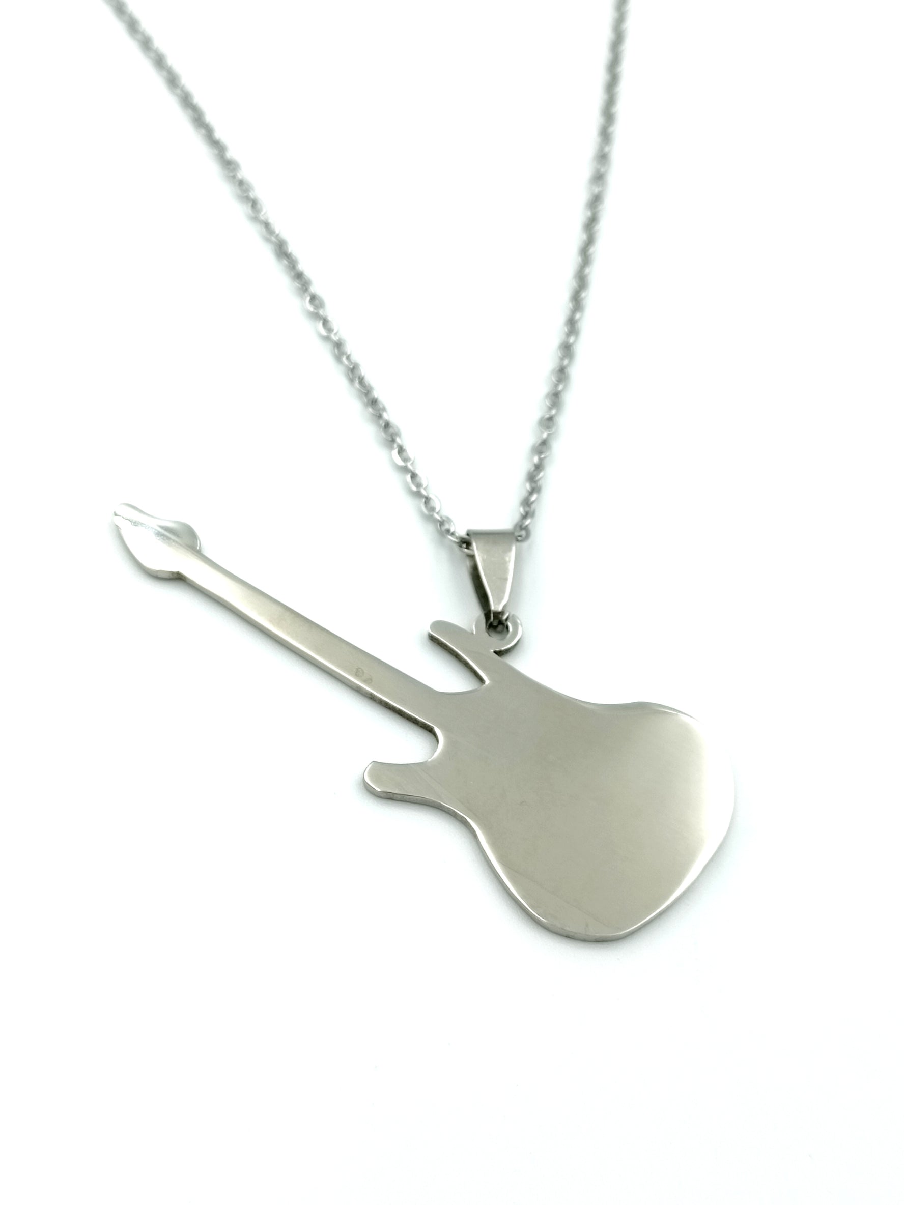 Collana con chitarra elettrica in acciaio