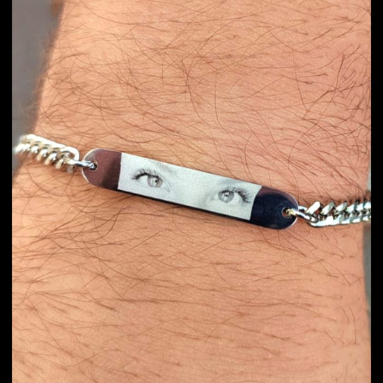 Kaululu Bracciale Con Proiezione Foto Personalizzato Per Coppia – Gioiello Con Incisione Interna E Pietra Di Proiezione Per Donne E Uomini – Regalo Amicizia O Amore In Scatola Regalo