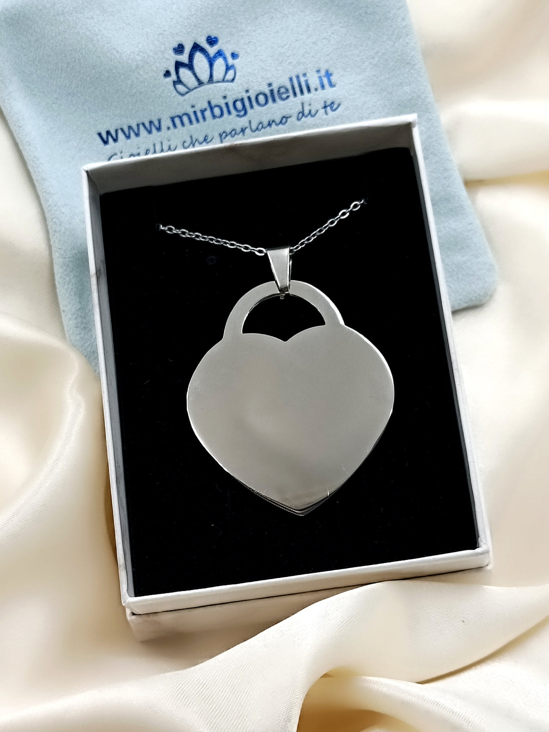 Collana con cuore lucchetto big