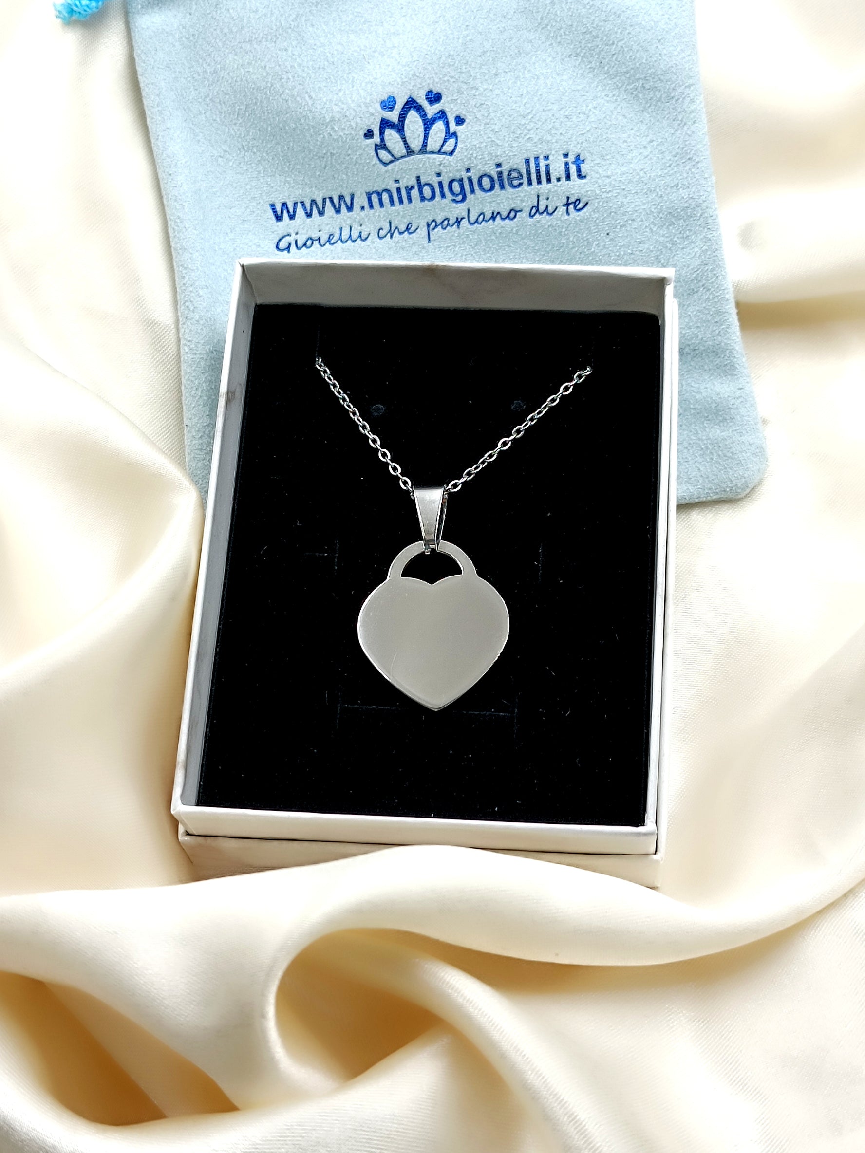 Collana con cuore lucchetto grande