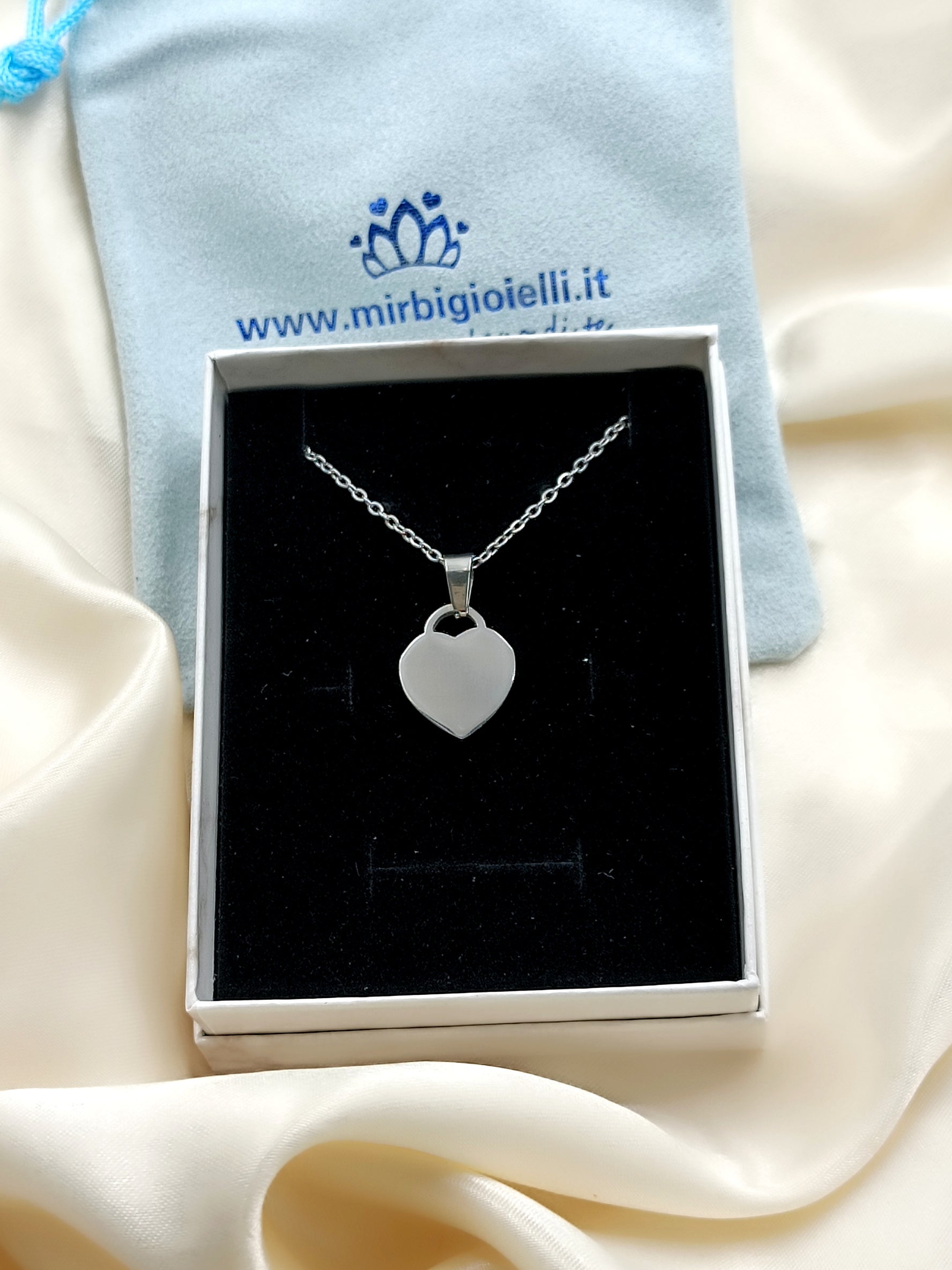 Collana con cuore lucchetto piccolo