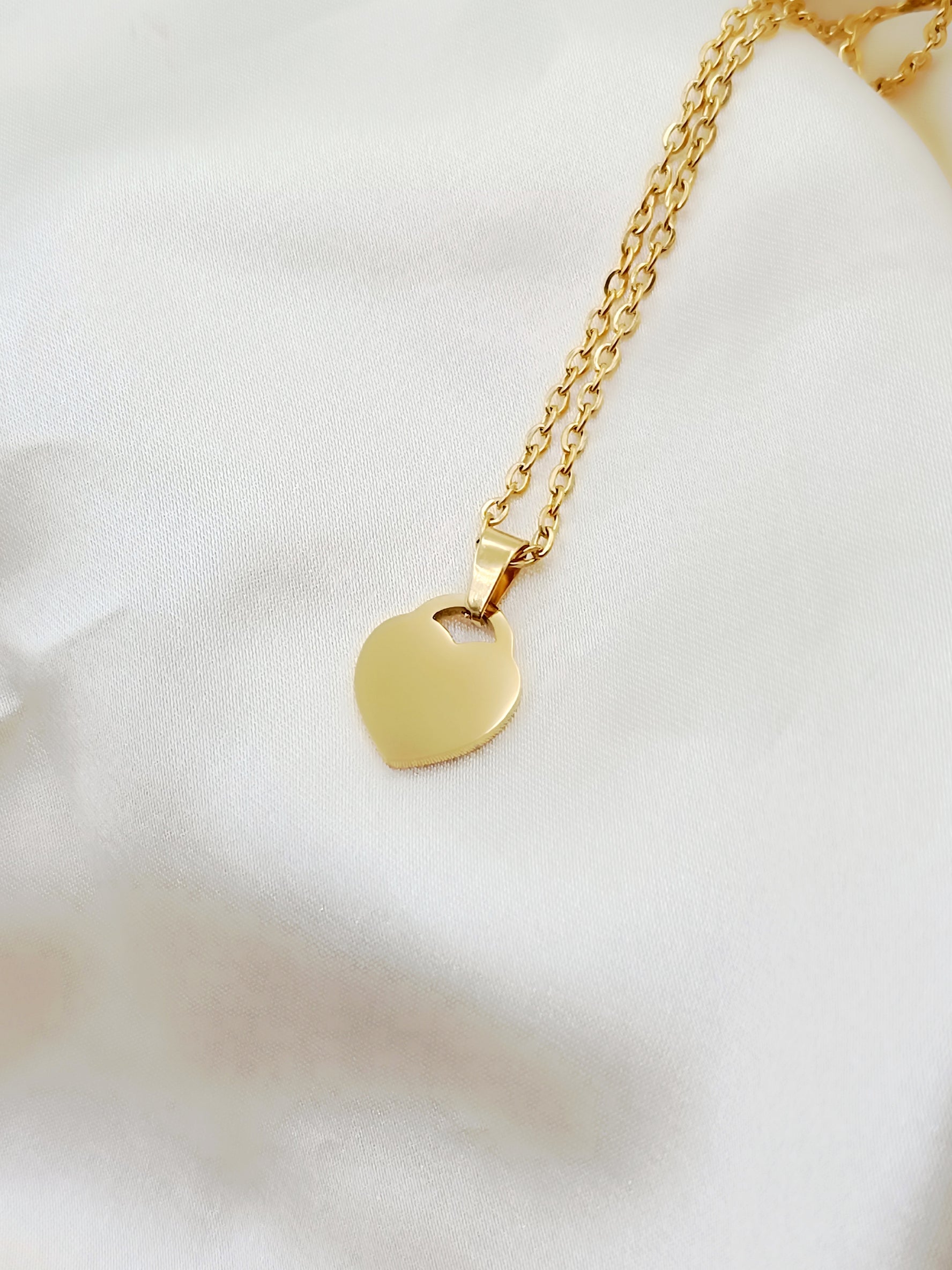 Collana con cuore lucchetto piccolo gold