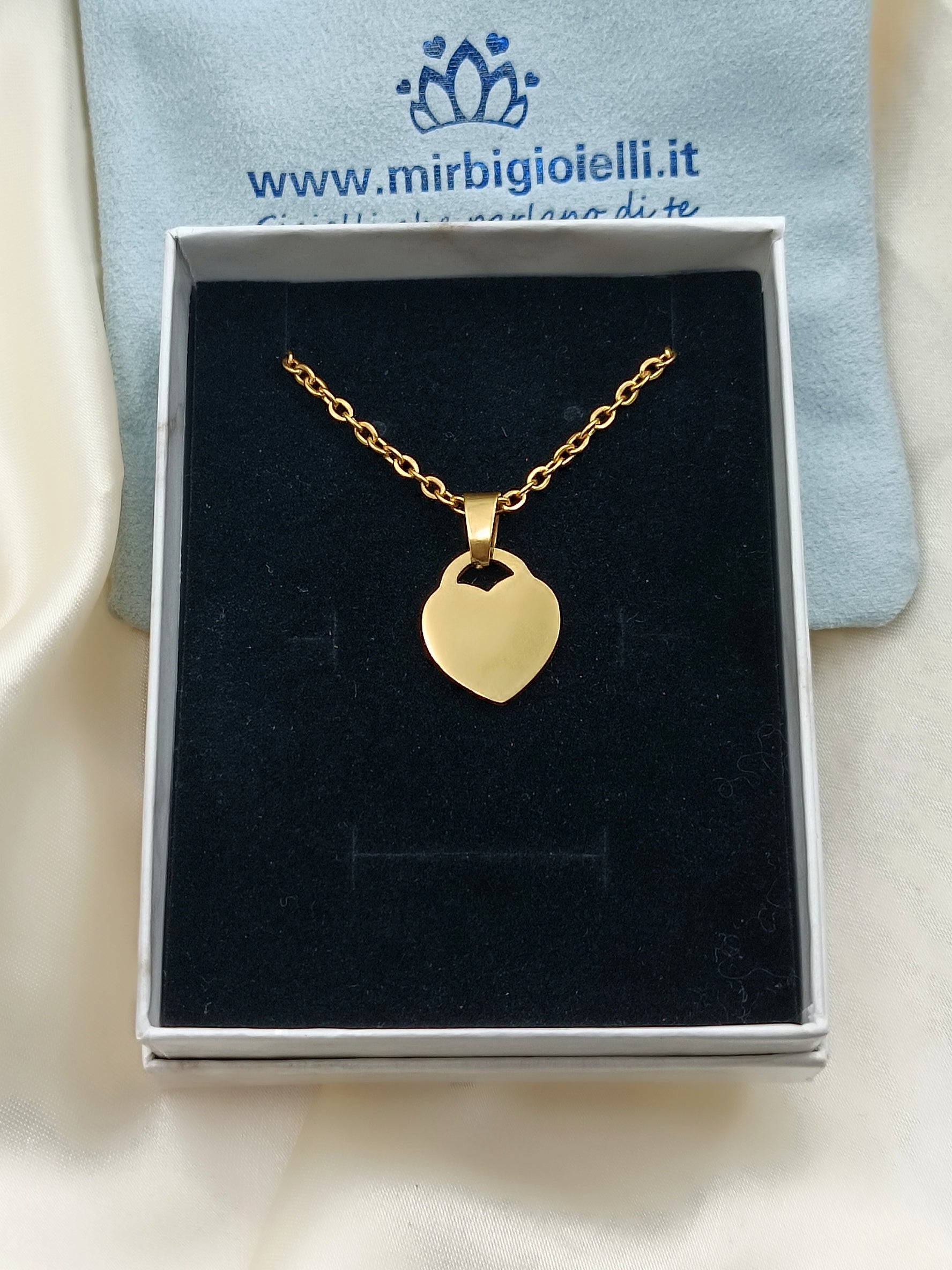 Collana con cuore lucchetto piccolo gold