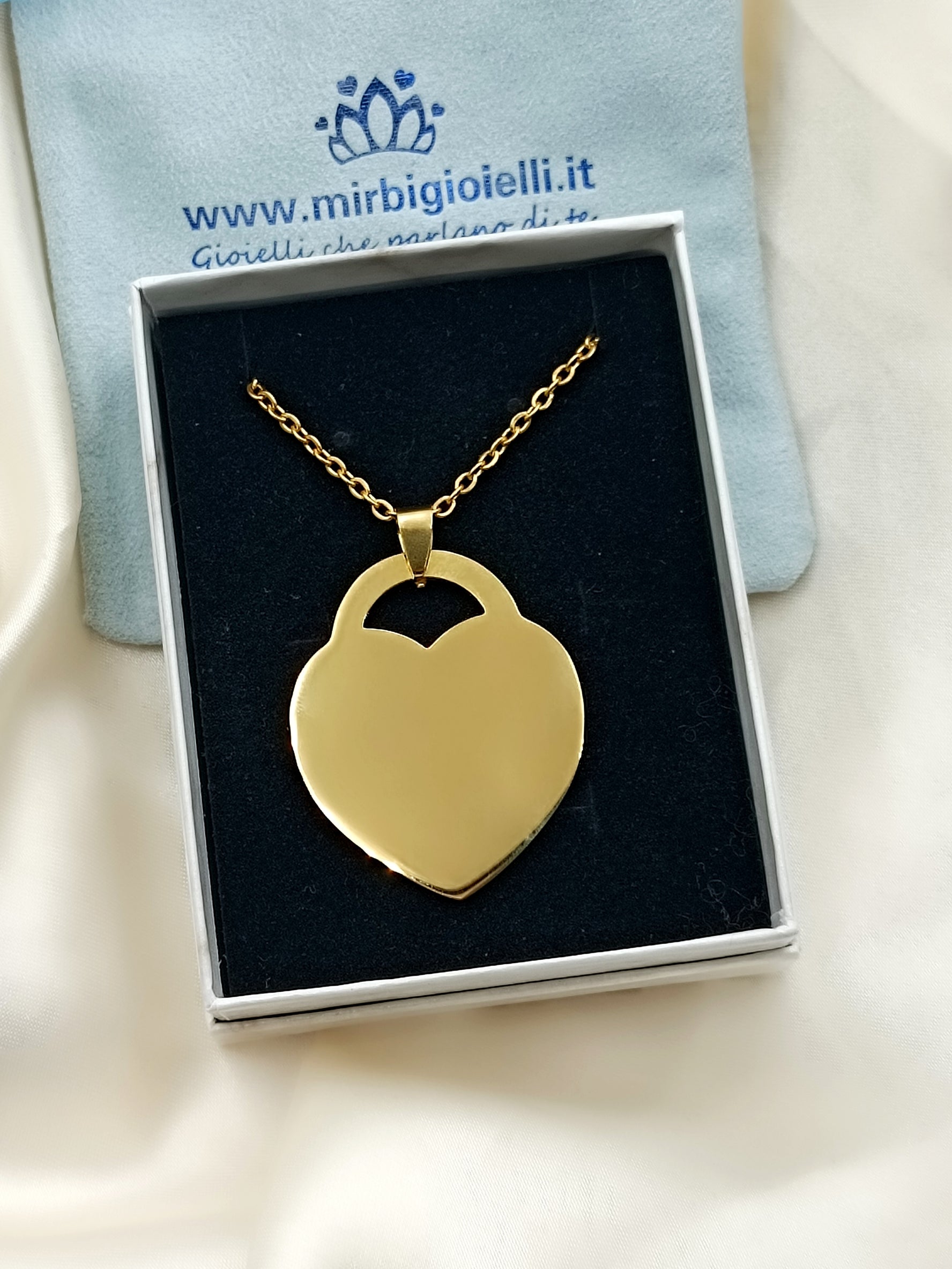 Collana cuore lucchetto grande gold