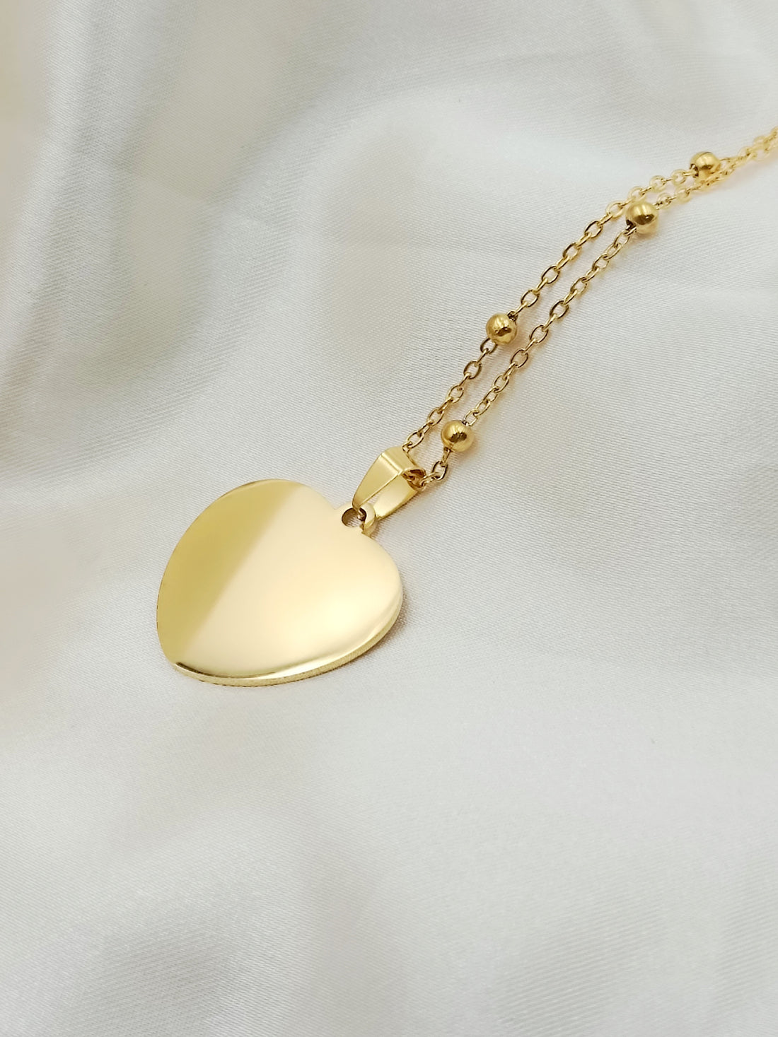 Collana con cuore rotondo grande gold