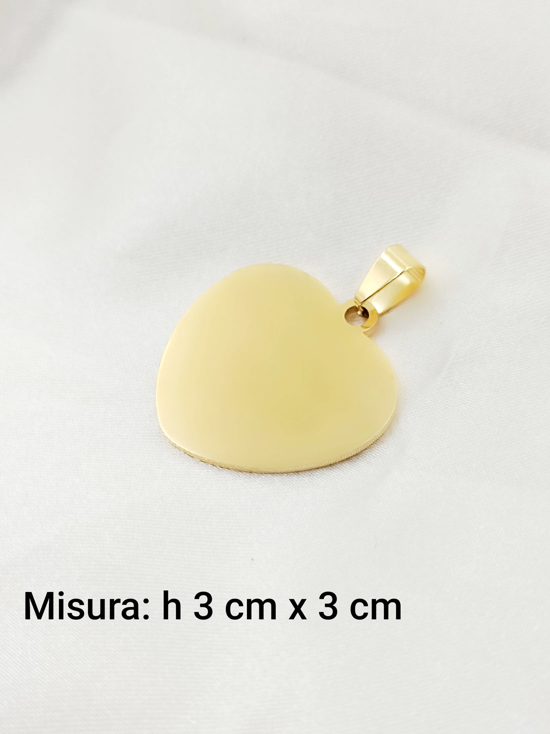 Collana con cuore rotondo grande gold