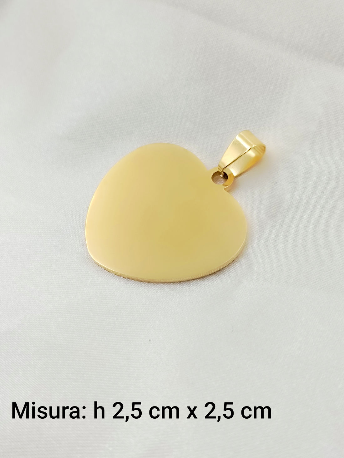 Collana con cuore rotondo medio gold