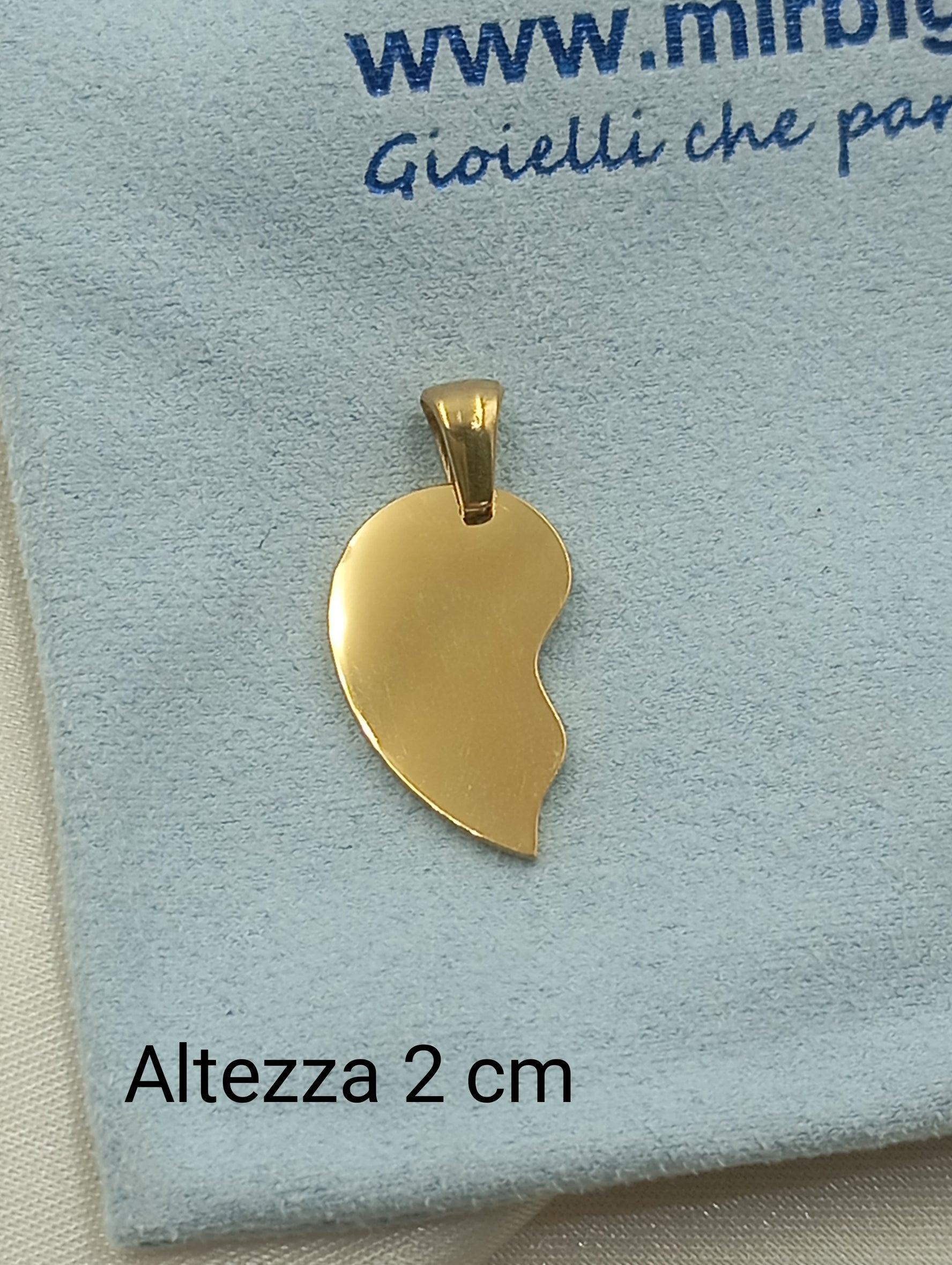 Coppia di collane cuore spezzato in acciaio gold