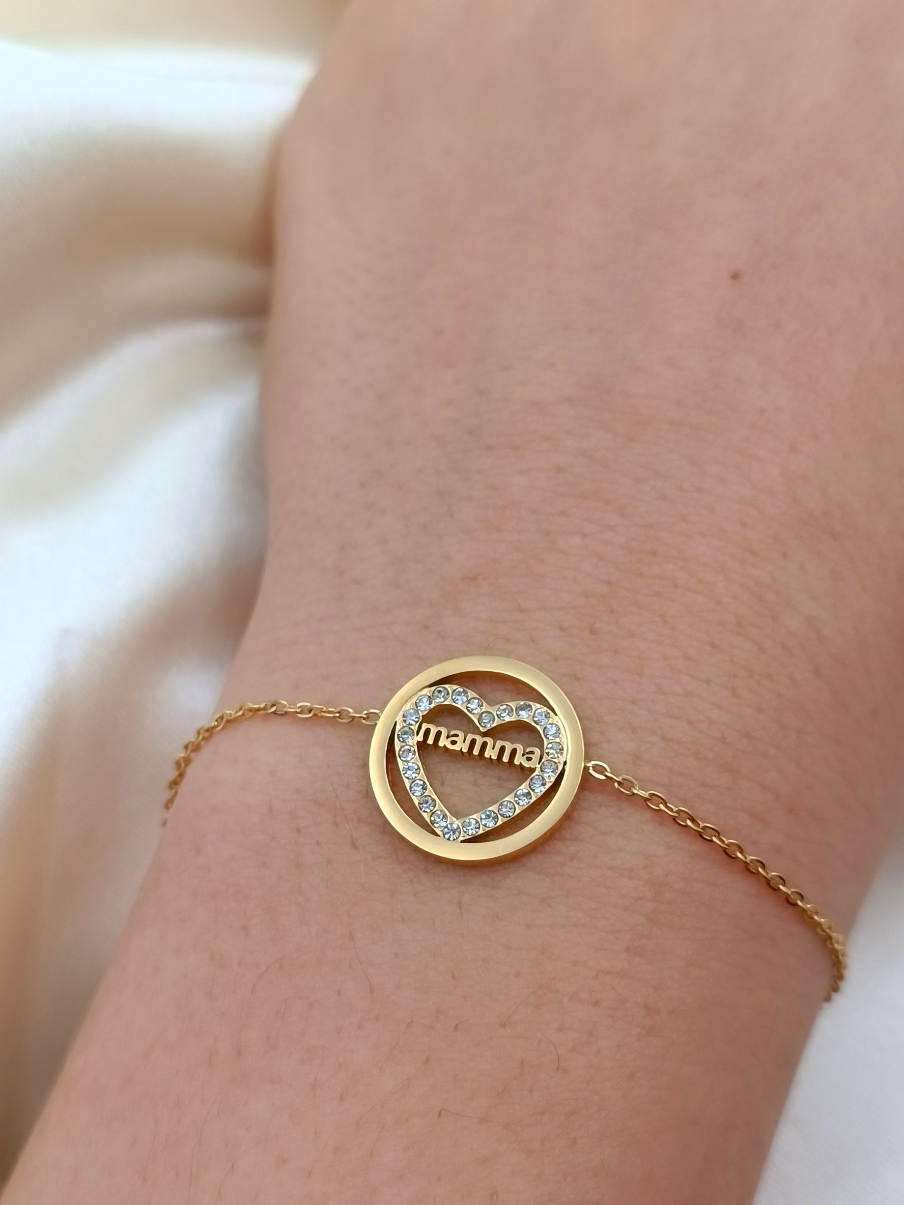 Bracciale mamma in acciaio gold B