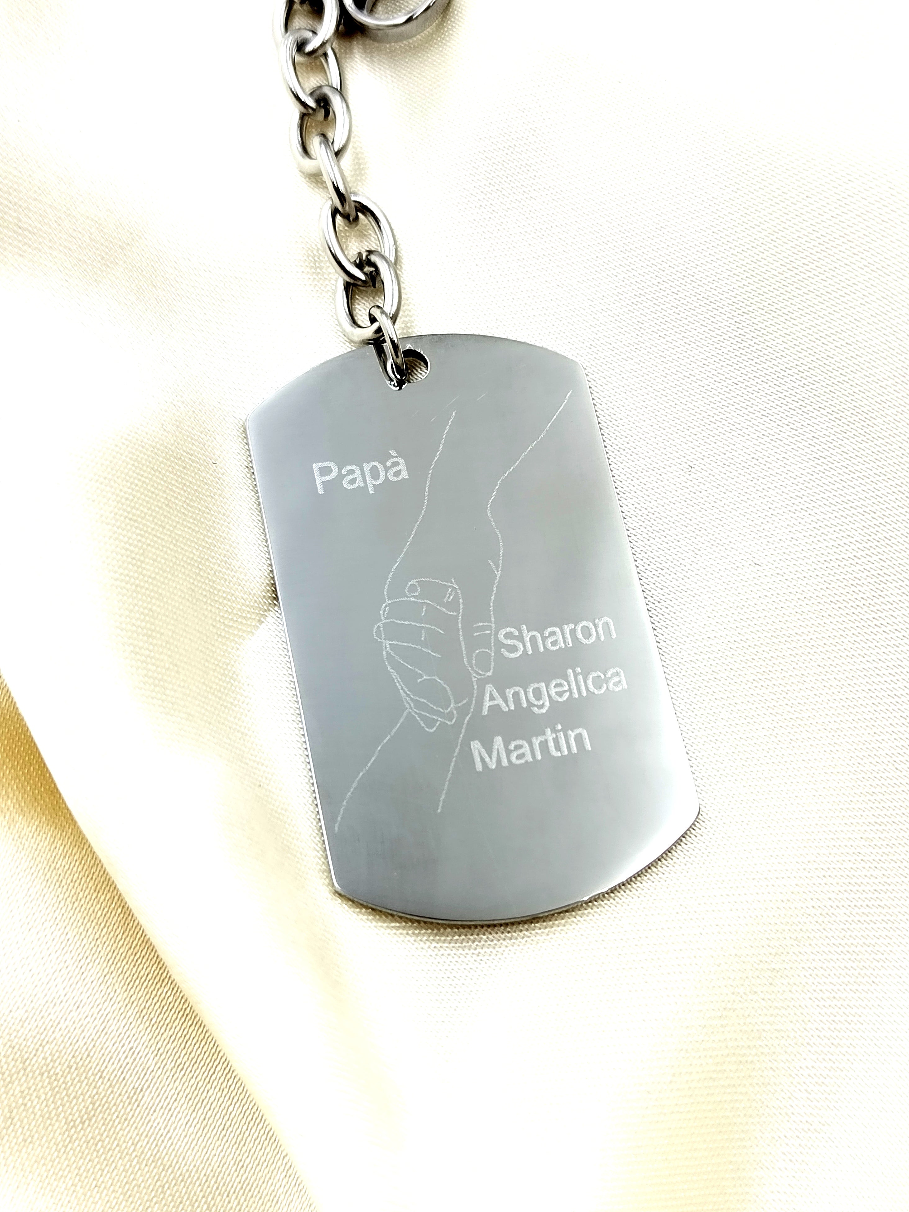 portachiavi festa del papà personalizzabile, mani