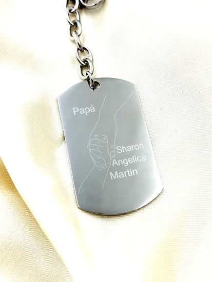 portachiavi festa del papà personalizzabile, mani