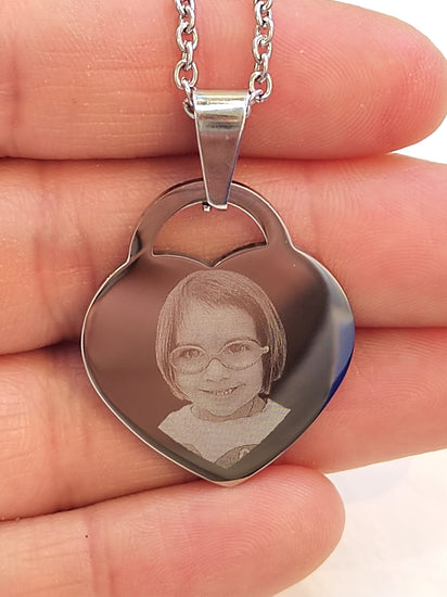 ciondolo cuore a lucchetto fotoinciso