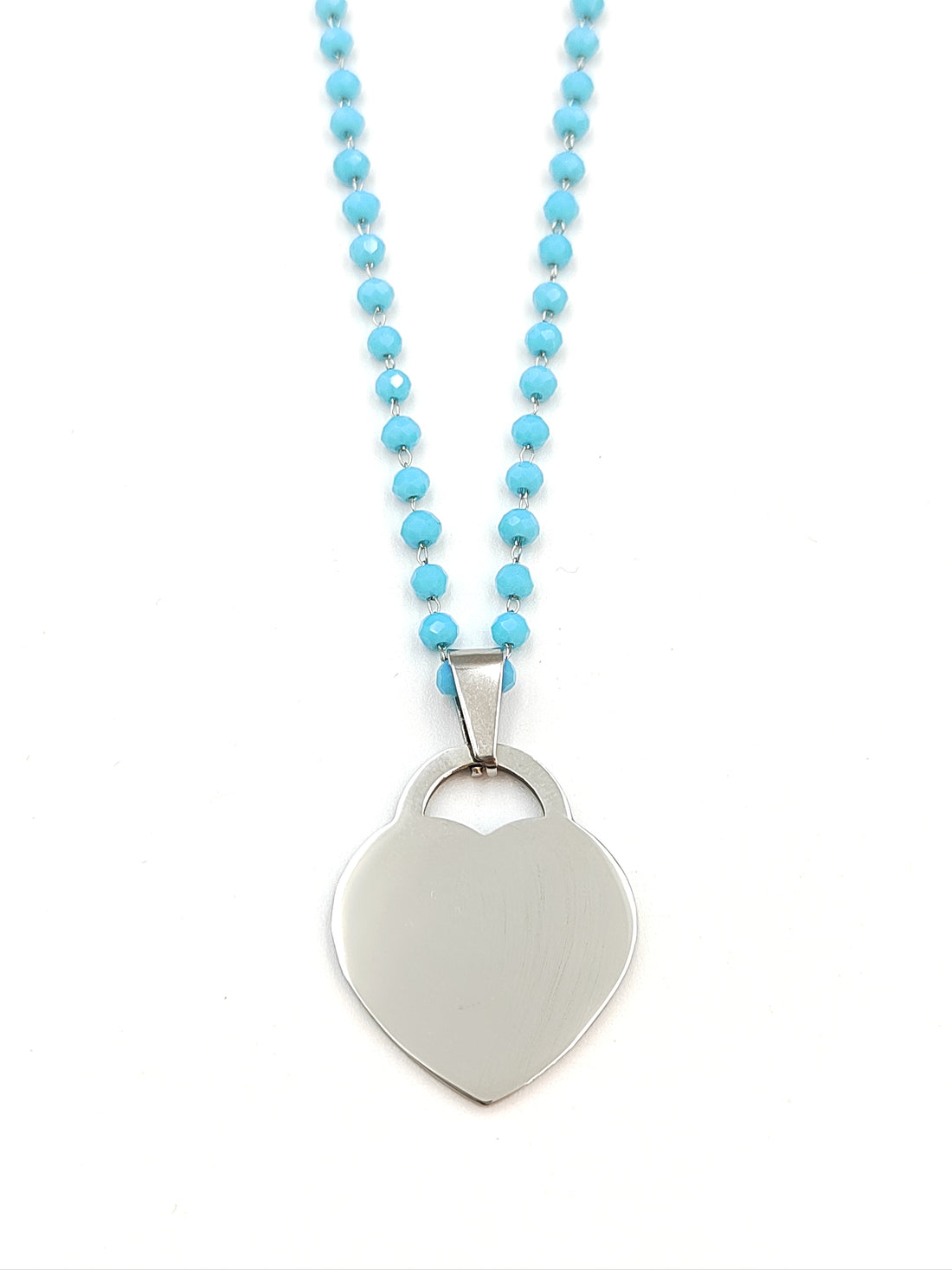 collana a cuore lucchetto cristalli azzurri