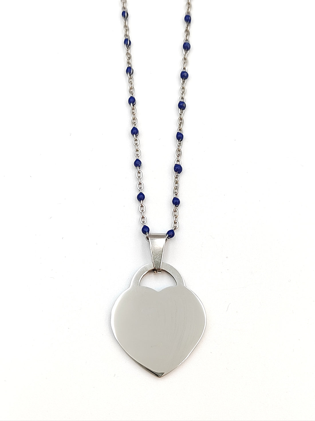 collana a cuore lucchetto punti blu