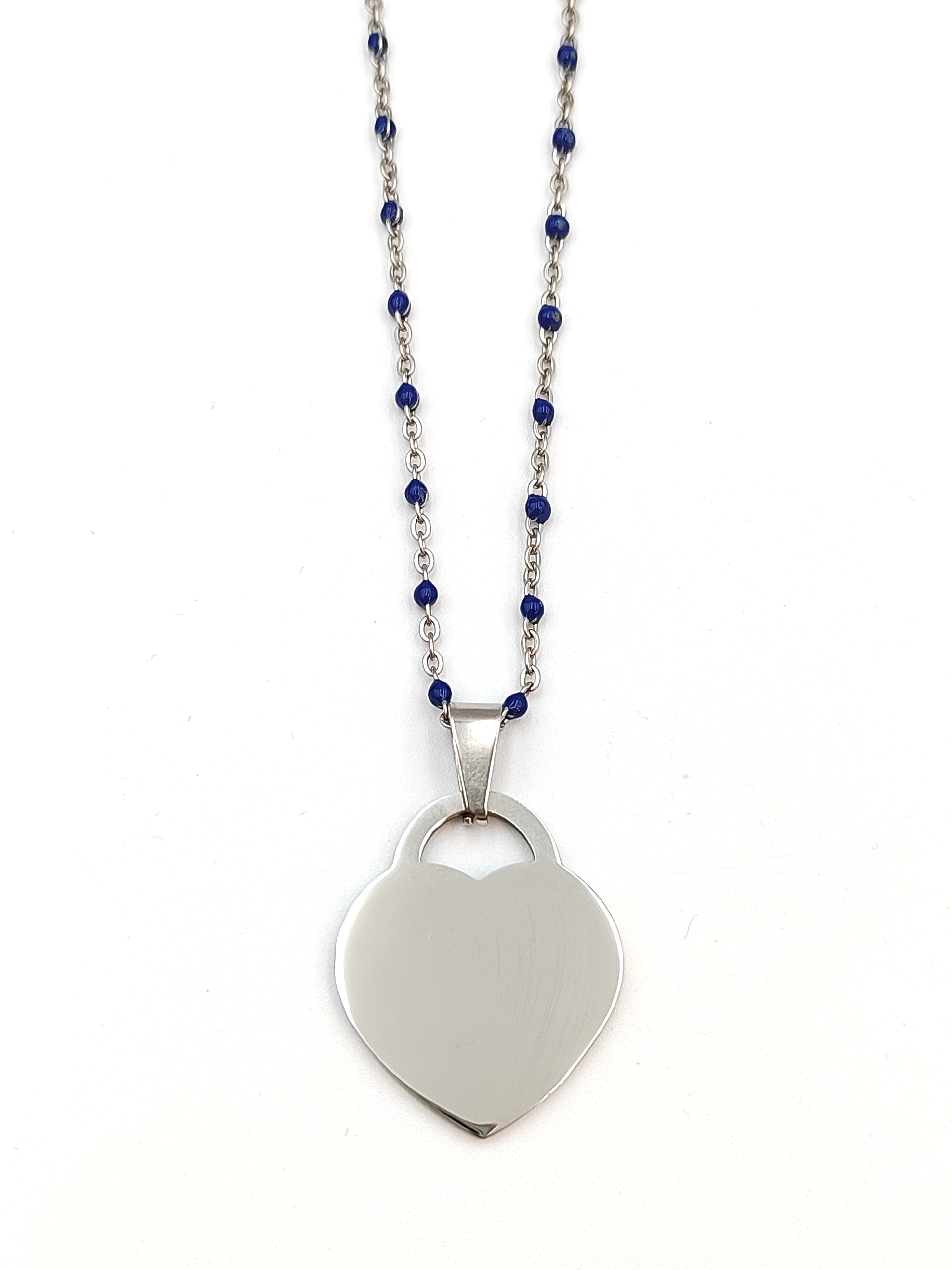 collana a cuore lucchetto punti blu