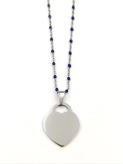 collana a cuore lucchetto punti blu