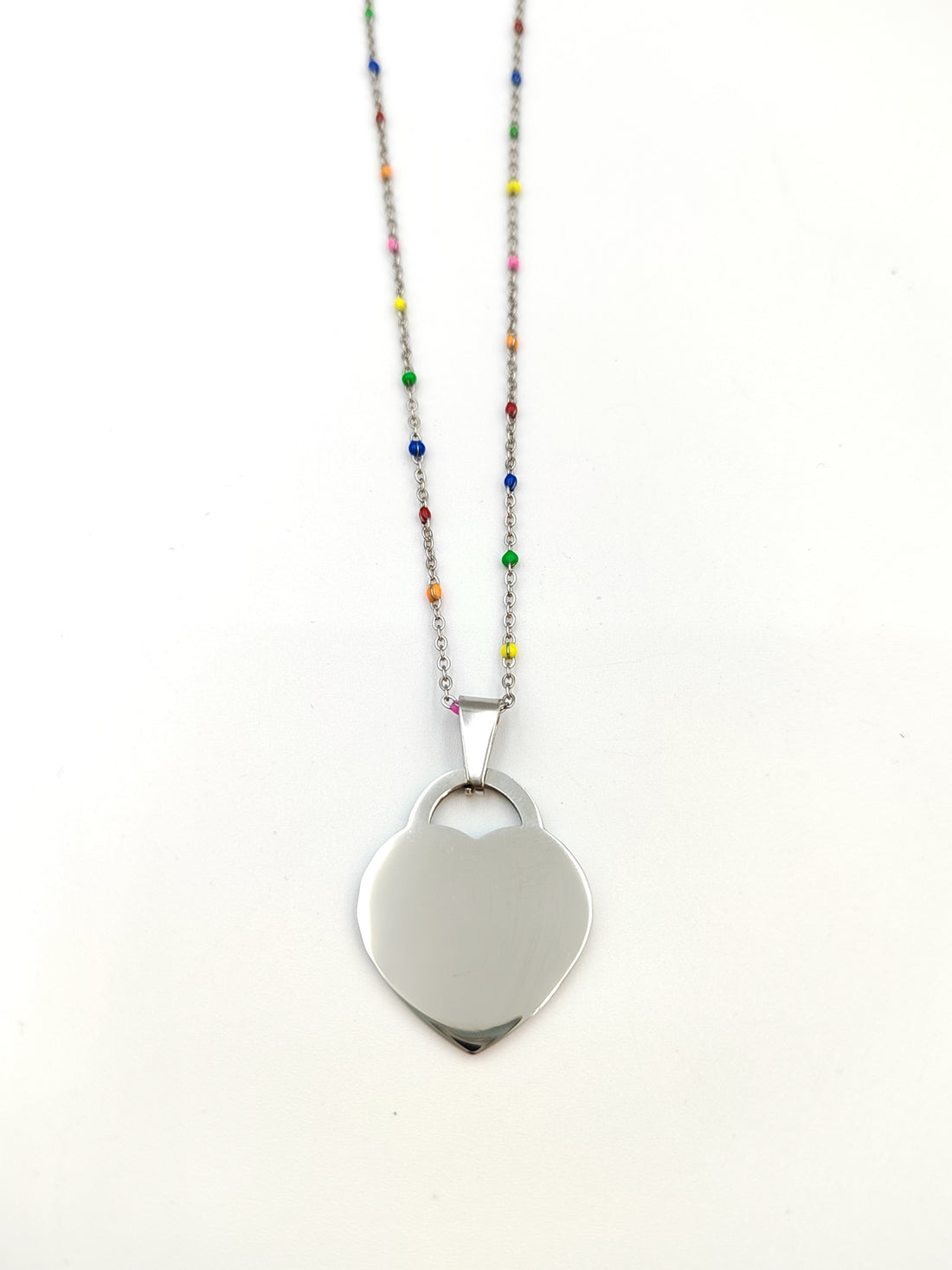 collana cuore lucchetto punti multicolore