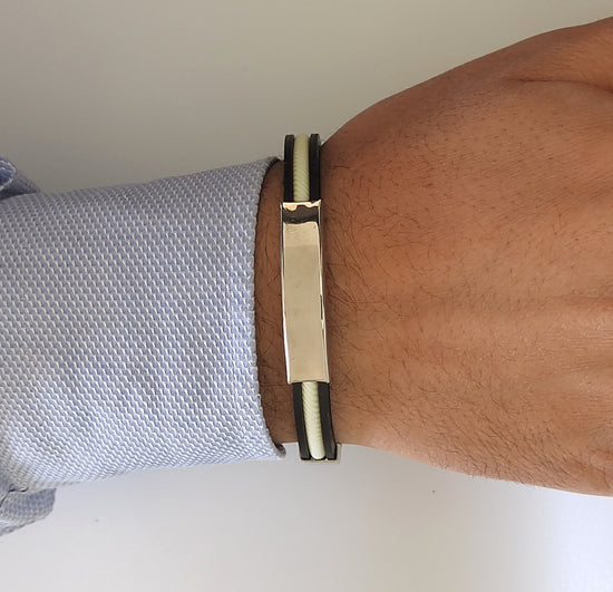 bracciale in acciaio e silicone bianco