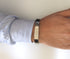 bracciale in acciaio e silicone nero